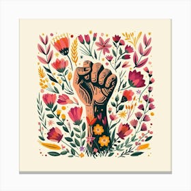 Floral Feminism: A Powerful Statement Canvas Print