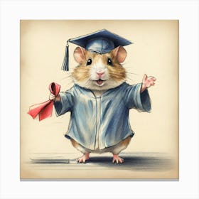 Graduation Hamster 2 Canvas Print