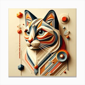 3d Cat Art Canvas Print