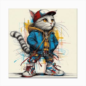 Cat With Sneakers Canvas Print