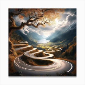 Winding Road In The Mountains Canvas Print