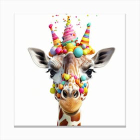 Birthday Giraffe 10 Canvas Print