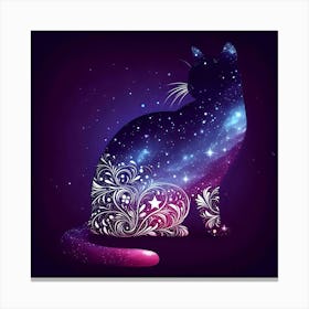 Cat In The Galaxy Canvas Print