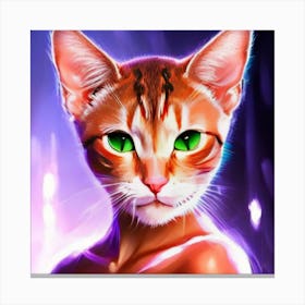 Humancat With Green Eyes Canvas Print