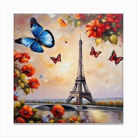 Paris With Butterflies 73 Canvas Print