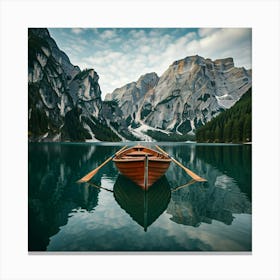 Boat In A Lake Canvas Print