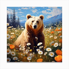 Bear In The Meadow 3 Canvas Print