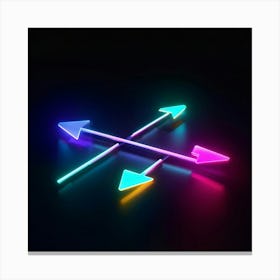 Abstract Navigation Arrows Glowing Neon Colors Against A Dark Gradient Background Suggested Moveme 2 1 Canvas Print