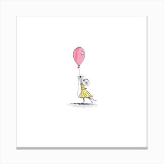 Red Balloon Square Canvas Print
