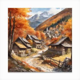 Autumn Village 60 Canvas Print