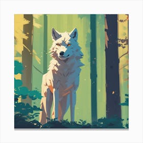 Wolf In The Forest 68 Canvas Print
