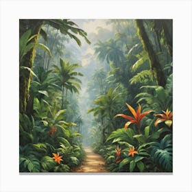 Jungle Path Art Print Paintings 1 Canvas Print