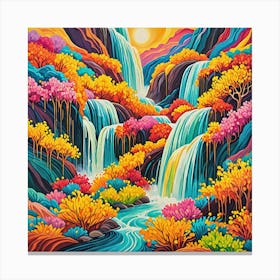 Waterfall Painting 3 Canvas Print