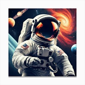 Astronaut In Space 4 Canvas Print