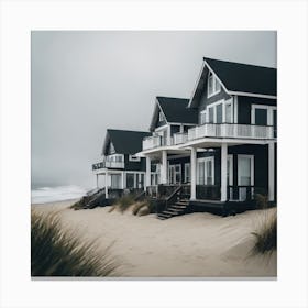 Beach House on sand Canvas Print