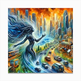 Woman In The City Canvas Print