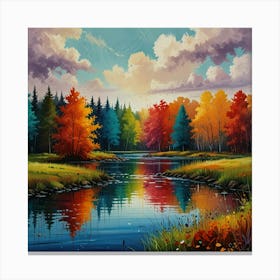 Colorful Nature Painting Art Print 1 1 Canvas Print