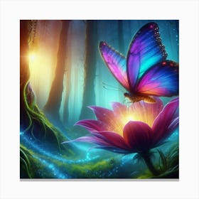 Butterfly In The Forest 9 Canvas Print