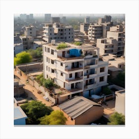 Aerial View Of A City Canvas Print