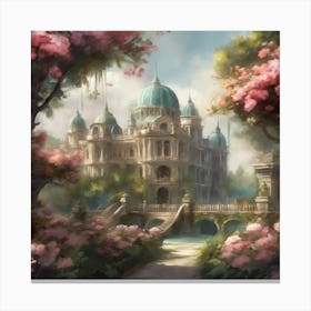 Castle In Bloom Canvas Print