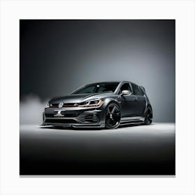 A Dramatic High Contrast Cinematic Photograph Of A Charcoal VW Golf R 1 Canvas Print