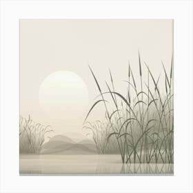 Reeds In The Water Canvas Print
