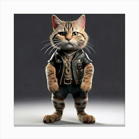 Firefly Animated, Character, 3d, Tabby Cat, Rocker, Standing, Front Paws, Back Paws, Clear Paws, Scr (10) Canvas Print