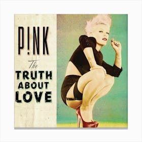 Truth About Love, Pink Canvas Print