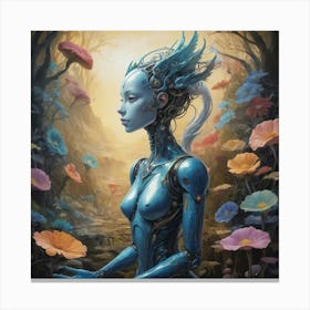 Cyborg Woman Art Print Canvas Print