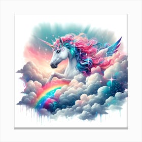 Unicorn In The Clouds Canvas Print