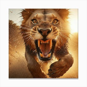 Lion Running Canvas Print