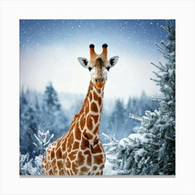 Firefly Whimsical Winter Wonderland With Cheerful Giraffe 83540 (2) Canvas Print