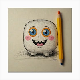 Cute Monster Drawing Canvas Print