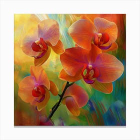 Orange Orchids Canvas Print