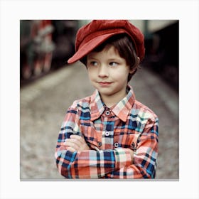 Boy In Red Hat Canvas Print