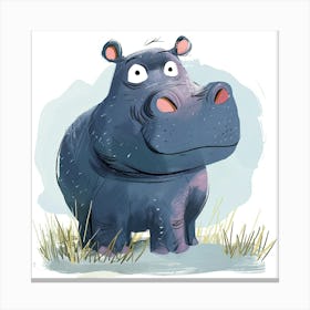 Charming Illustration Hippopotamus 1 Canvas Print
