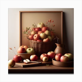 Apples In A Basket Canvas Print