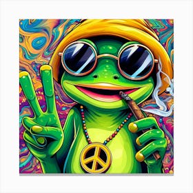 Psychedelic Frog 1 Canvas Print