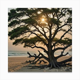 A Mysterious Tree at a Beach Canvas Print