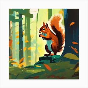 Squirrel In The Forest 158 Canvas Print