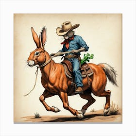 Cowboy On A Horse 1 Canvas Print