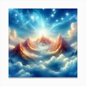 Mountains And Clouds In The Sky Canvas Print