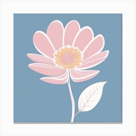 A White And Pink Flower In Minimalist Style Square Composition 259 Canvas Print