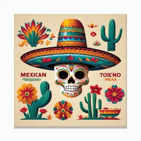 Mexican Skull 44 Canvas Print