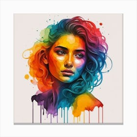 Colorful Woman Portrait Canvas Print