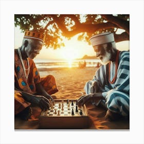 Two Men Playing Chess 1 Canvas Print