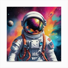 Astronaut Colorful Illustration Art Print 6 Canvas Print