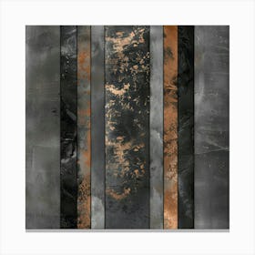 Black And Copper Stripes Canvas Print