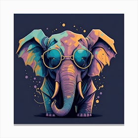 Elephant With Glasses Canvas Print