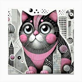 Sapphire Tread City Cat Canvas Print